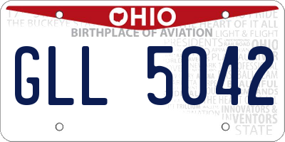 OH license plate GLL5042