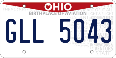 OH license plate GLL5043