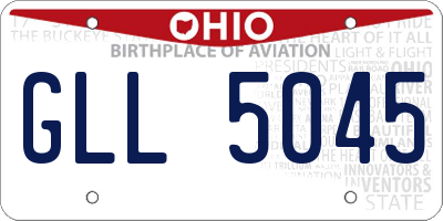OH license plate GLL5045