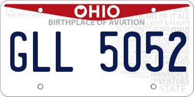 OH license plate GLL5052