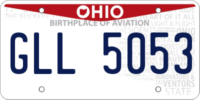 OH license plate GLL5053