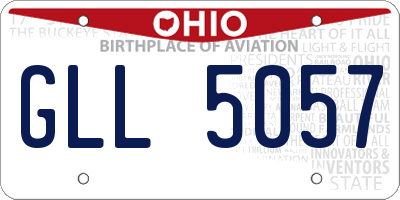 OH license plate GLL5057