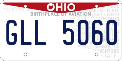 OH license plate GLL5060