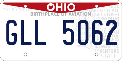 OH license plate GLL5062