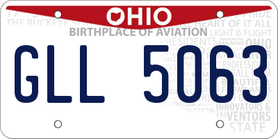 OH license plate GLL5063
