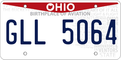 OH license plate GLL5064