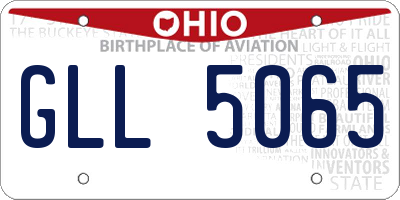 OH license plate GLL5065