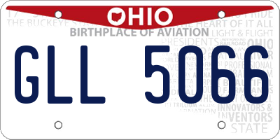 OH license plate GLL5066