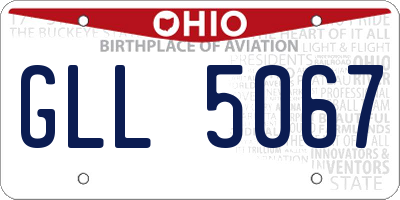 OH license plate GLL5067