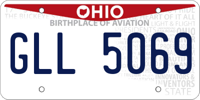 OH license plate GLL5069