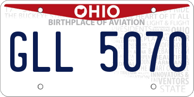 OH license plate GLL5070