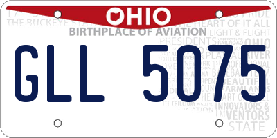 OH license plate GLL5075