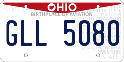 OH license plate GLL5080