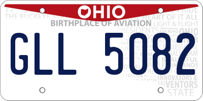 OH license plate GLL5082