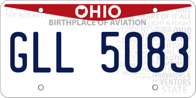 OH license plate GLL5083