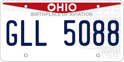 OH license plate GLL5088