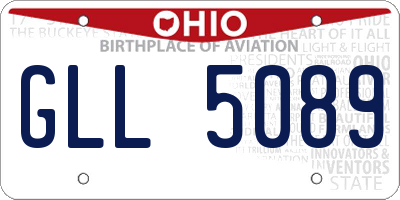 OH license plate GLL5089