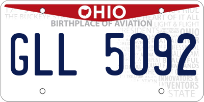 OH license plate GLL5092