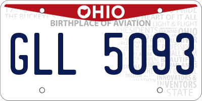 OH license plate GLL5093