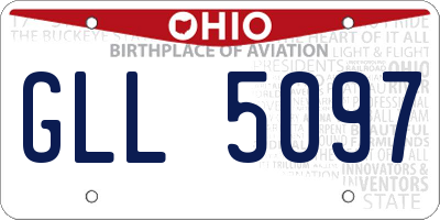OH license plate GLL5097
