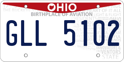OH license plate GLL5102
