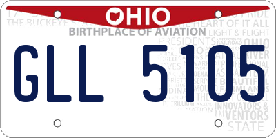 OH license plate GLL5105
