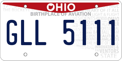 OH license plate GLL5111