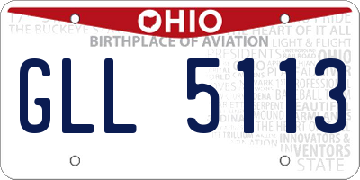 OH license plate GLL5113