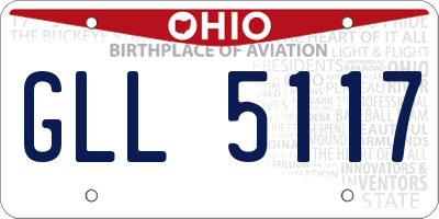 OH license plate GLL5117