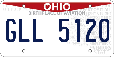 OH license plate GLL5120