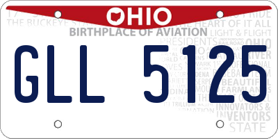 OH license plate GLL5125