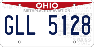 OH license plate GLL5128