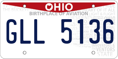 OH license plate GLL5136