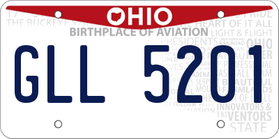 OH license plate GLL5201
