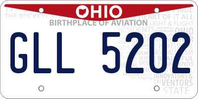 OH license plate GLL5202