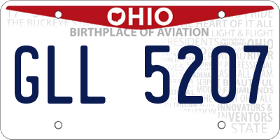 OH license plate GLL5207