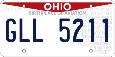 OH license plate GLL5211