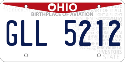 OH license plate GLL5212