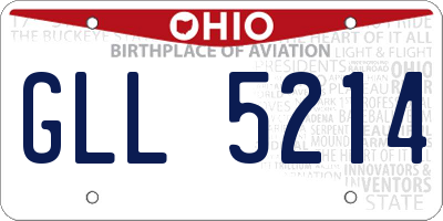 OH license plate GLL5214