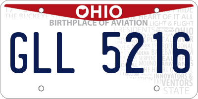 OH license plate GLL5216