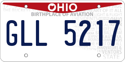 OH license plate GLL5217