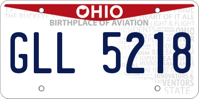 OH license plate GLL5218