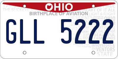 OH license plate GLL5222