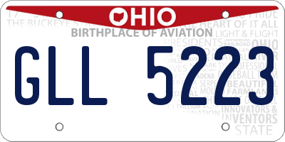 OH license plate GLL5223