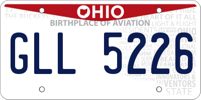 OH license plate GLL5226