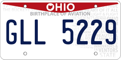 OH license plate GLL5229