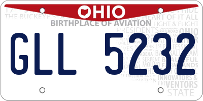 OH license plate GLL5232