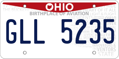 OH license plate GLL5235