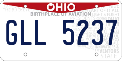 OH license plate GLL5237