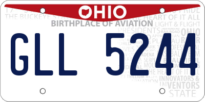 OH license plate GLL5244